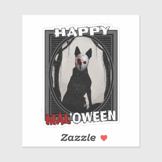 Happy Mal'oween Belgian Malinois Halloween Sticker (Sheet)