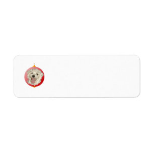 Happy Maltese Christmas Ornament Label