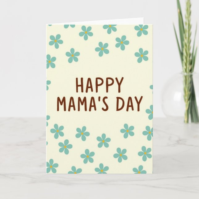 Happy Mamas Day Floral Art Card (Front)