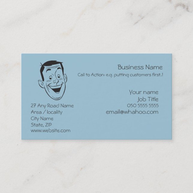 Happy Man Face Small Business Budget Value New Card (Front)