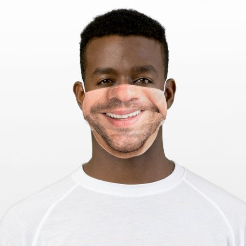 Happy Man Face _ Smile _ Add Your Funny Photo Adult Cloth Face Mask