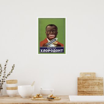 Happy man with toothpaste, funny Soviet propaganda Poster | Zazzle