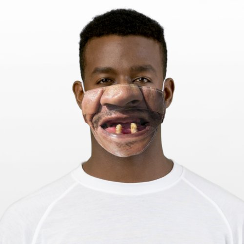 Happy Man With Twoo Teeth Smiling _ Funny Adult Cloth Face Mask