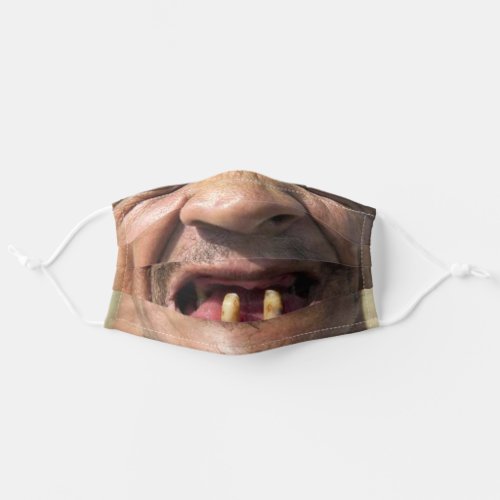 Happy Man With Twoo Teeth Smiling _ Funny _ Cool Adult Cloth Face Mask