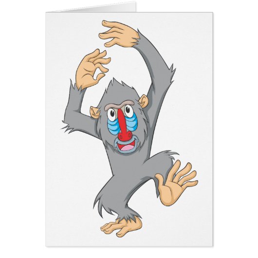 Happy Mandrill Monkey Cards (Front)