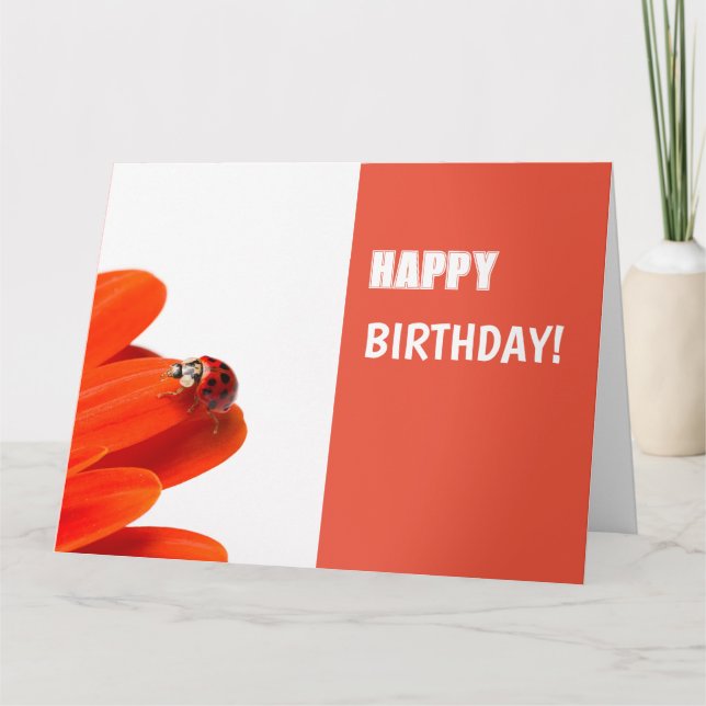 Happy Map Marienkäfer on orange blossom Card (Front)