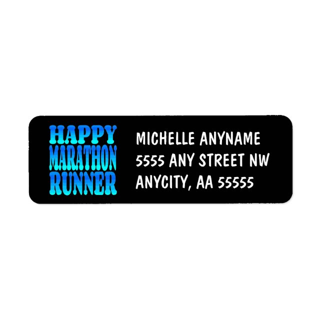 Happy Marathon Runner Label (Front)