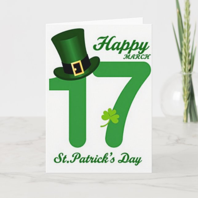 Happy March St Patricks Day Card (Front)