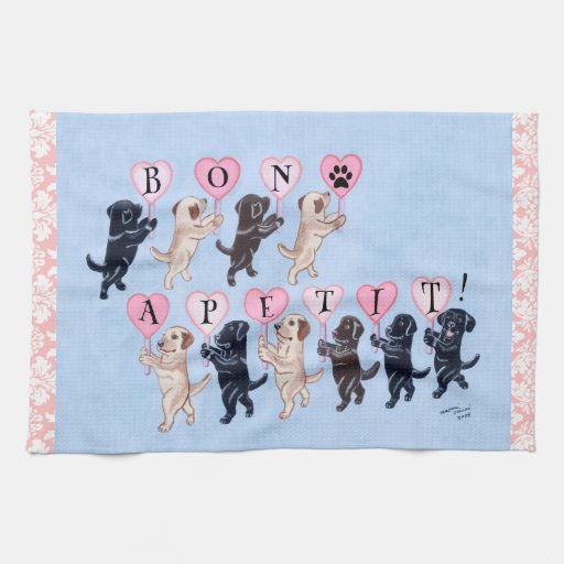 Happy Marching Labradors Painting Hand Towel 