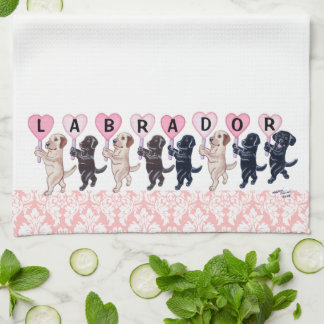 Happy Marching Labradors Painting Kitchen Towel