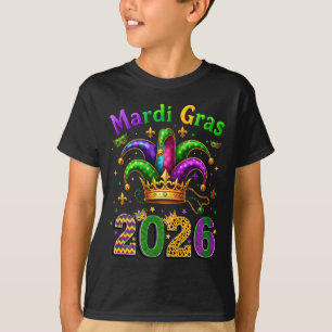 Happy Mardi Gras 2026 Jester Hat Men Women Kid Car T-Shirt