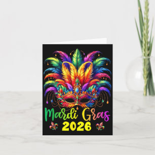 Happy Mardi Gras 2026 Jester Hat New Orleans Men W Card