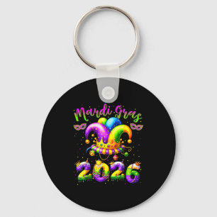 Happy Mardi Gras 2026 Jester Hat New Orleans Men W Keychain