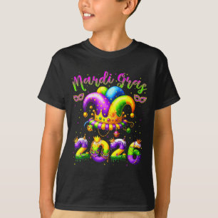 Happy Mardi Gras 2026 Jester Hat New Orleans Men W T-Shirt