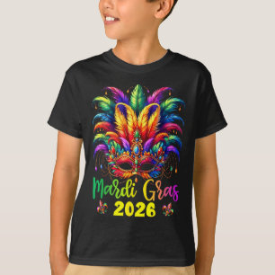 Happy Mardi Gras 2026 Jester Hat New Orleans Men W T-Shirt