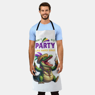 Happy Mardi Gras Alligator Apron