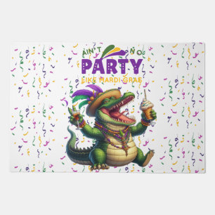 Happy Mardi Gras Alligator Doormat