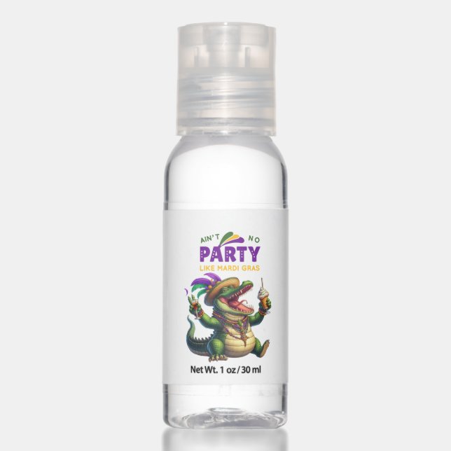 Happy Mardi Gras Alligator Hand Sanitizer (Front)