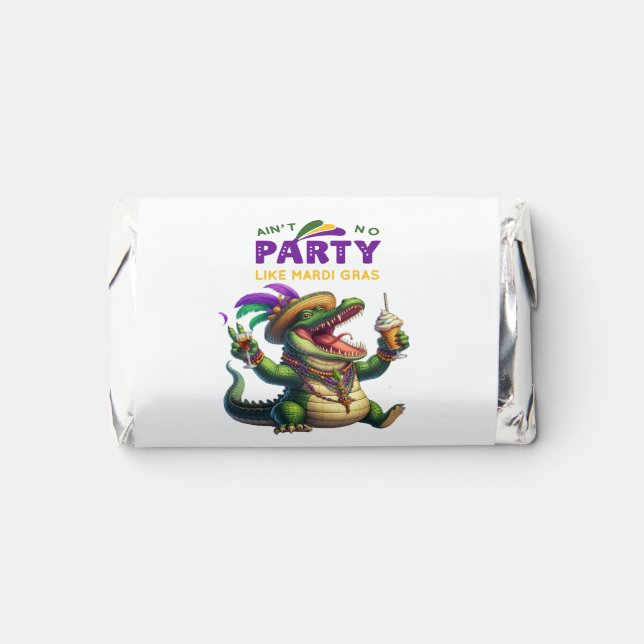 Happy Mardi Gras Alligator Hershey's Miniatures (Front)
