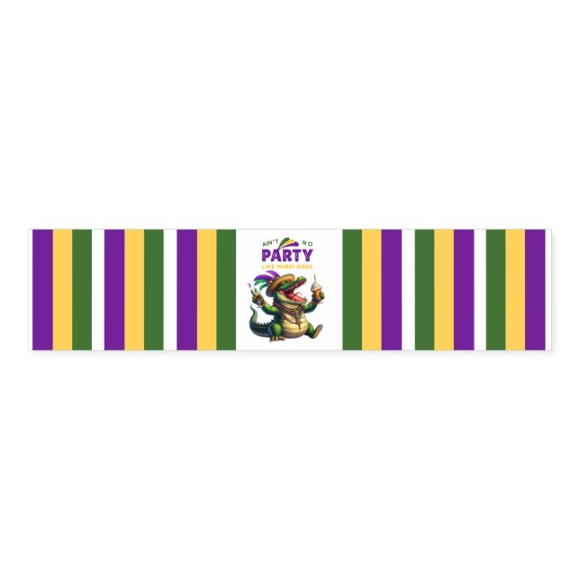 Happy Mardi Gras Alligator Napkin Bands (Unfolded)