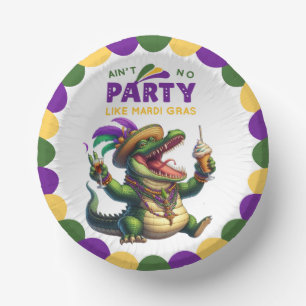 Happy Mardi Gras Alligator Paper Bowls