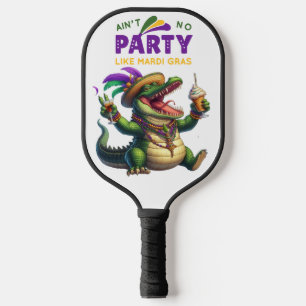 Happy Mardi Gras Alligator Pickleball Paddle