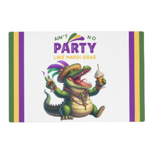 Happy Mardi Gras Alligator Placemat