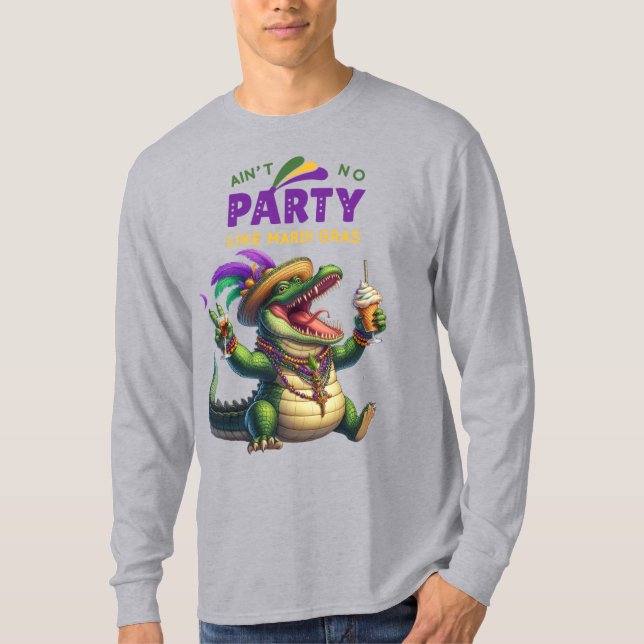 Happy Mardi Gras Alligator T-Shirt (Front)