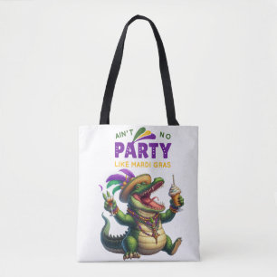 Happy Mardi Gras Alligator Tote Bag