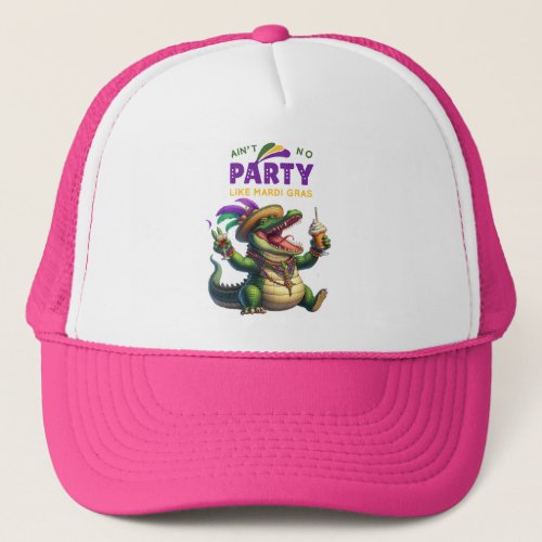 Happy Mardi Gras Alligator Trucker Hat