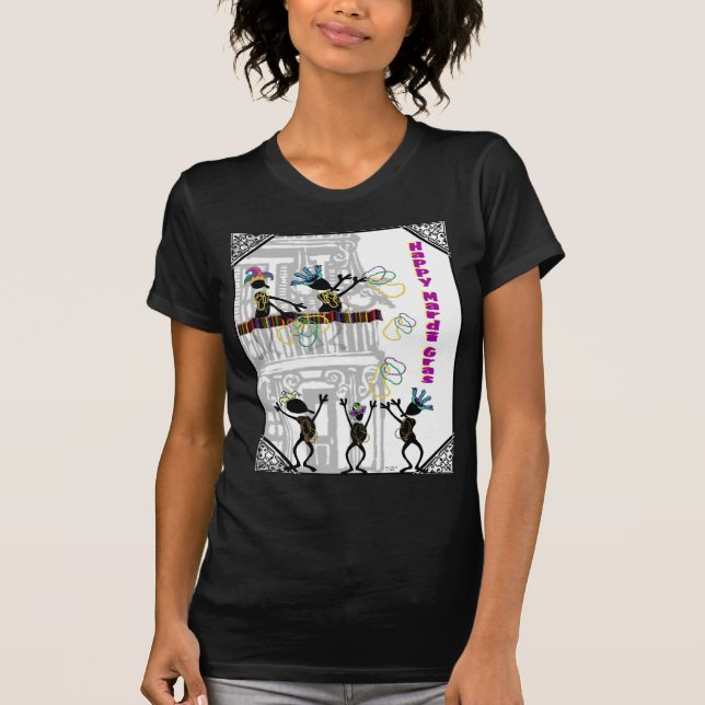 Happy Mardi Gras--Balcony Scene T-Shirt (Front)