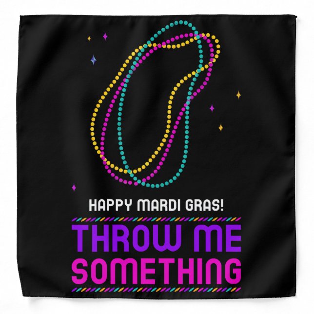 Happy Mardi Gras Bandana (Front)