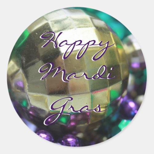 Happy Mardi Gras Bead Throws Customized Stickers
