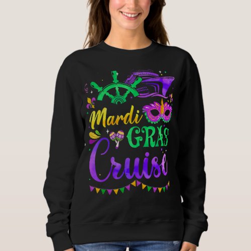 Happy Mardi Gras Cruise Mask Cruise Ship Party Cos Sweatshirt