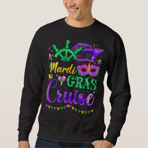 Happy Mardi Gras Cruise Mask Cruise Ship Party Cos Sweatshirt