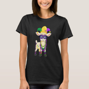 Happy Mardi Gras Cute Sheep Wearing Beads Jester H T-Shirt