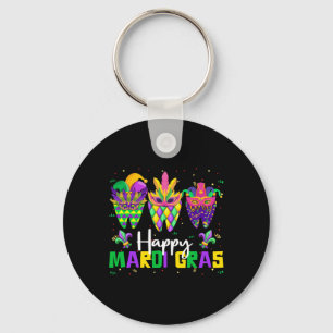 Happy Mardi Gras Dental Squad Dentist Teeth Carniv Keychain