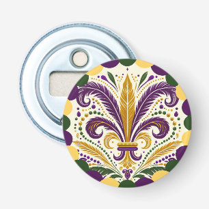 Happy Mardi Gras fleur-de-lis Bottle Opener