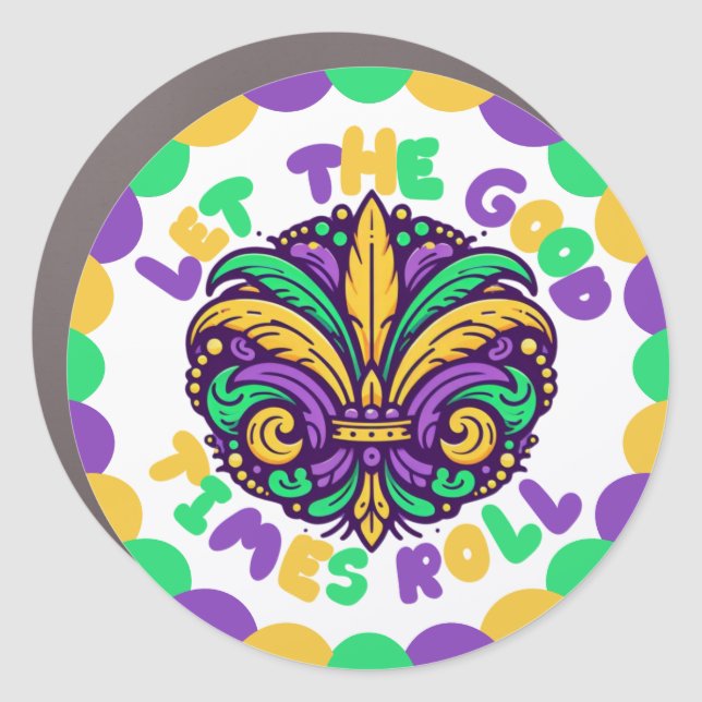 Happy Mardi Gras  fleur-de-lis  Car Magnet (Front)