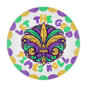 Happy Mardi Gras fleur-de-lis Cutting Board