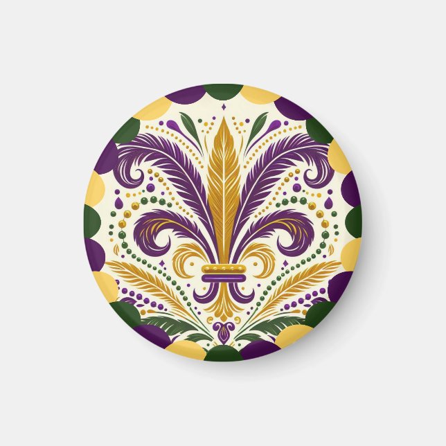 Happy Mardi Gras  fleur-de-lis  Magnet (Front)