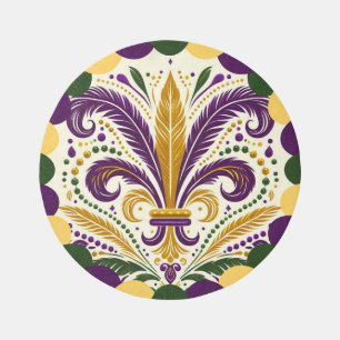 Happy Mardi Gras fleur-de-lis Rug