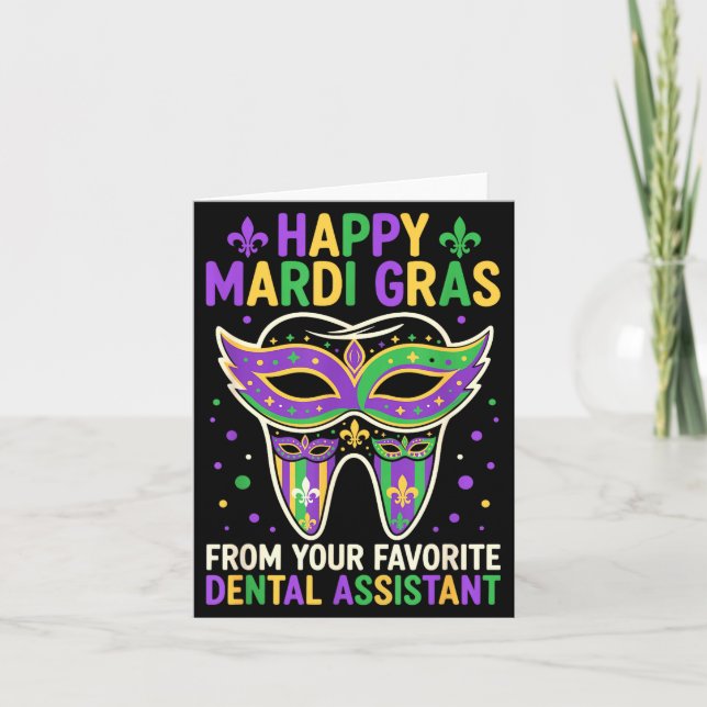 Happy Mardi Gras From Your Favorite Dental Istant  Card (Front)