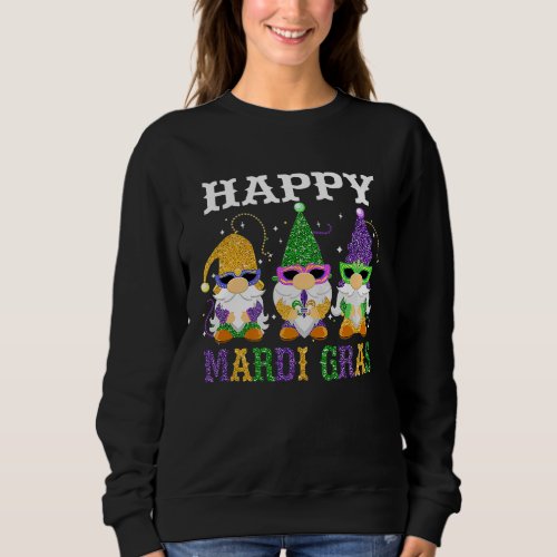 Happy Mardi Gras Gnomes New Orleans Carnival Gnomi Sweatshirt