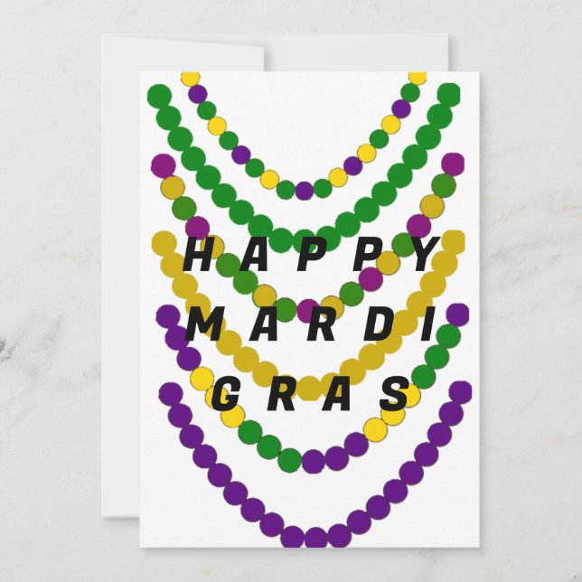 Happy Mardi Gras Holiday Card (Front)