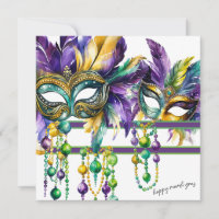 Happy Mardi Gras in Gold, Purple and Green