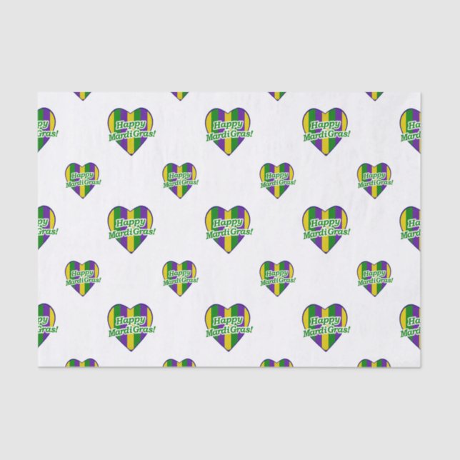 Happy Mardi Gras Logo Tissue Paper (Front)