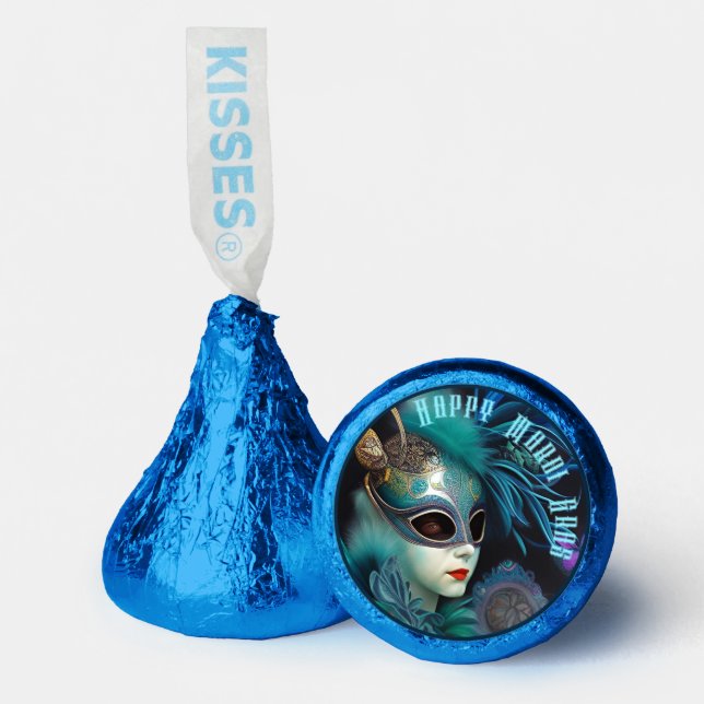 Happy Mardi Gras Mystery Lady Hershey®'s Kisses® (Front)
