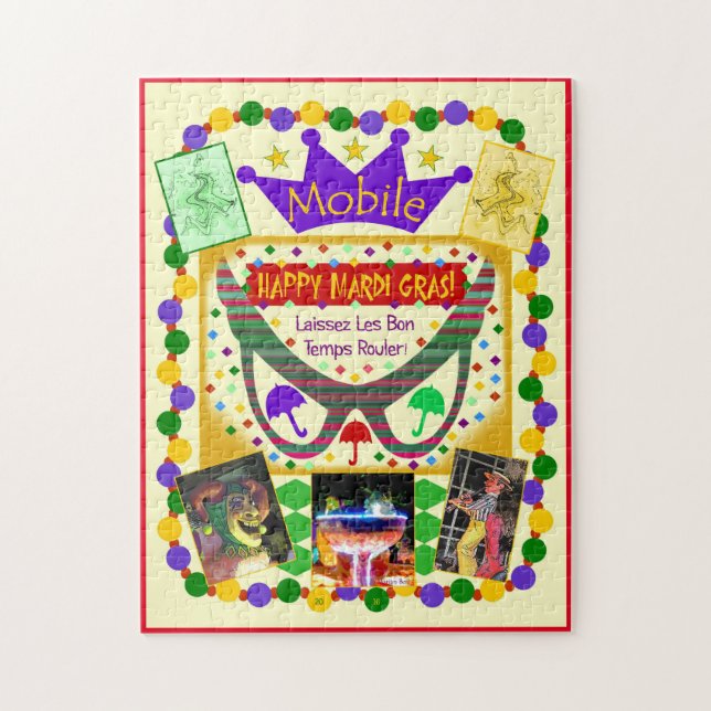 Happy Mardi Gras Poster 2016 Jigsaw Puzzle (Vertical)
