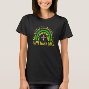 Happy Mardi Gras Rainbow Leopard Mardi Gras Carniv T-Shirt